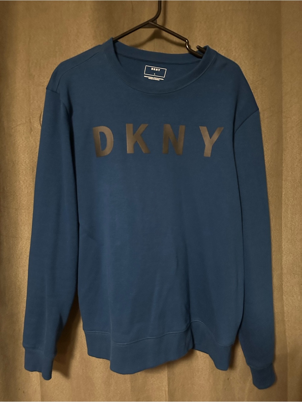 DKNY Men's Deep Blue Logo Crewneck Sweatshirt